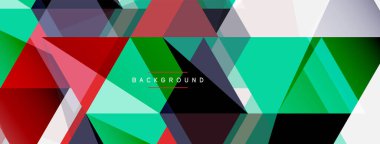 Mozaik üçgenler geometrik arkaplan. Tekno veya iş konsepti, duvar kağıdı, afiş, arkaplan, iniş sayfası deseni