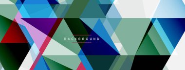 Mozaik üçgenler geometrik arkaplan. Tekno veya iş konsepti, duvar kağıdı, afiş, arkaplan, iniş sayfası deseni