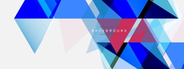 Mozaik üçgenler geometrik arkaplan. Tekno veya iş konsepti, duvar kağıdı, afiş, arkaplan, iniş sayfası deseni