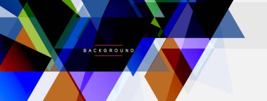 Mozaik üçgenler geometrik arkaplan. Tekno veya iş konsepti, duvar kağıdı, afiş, arkaplan, iniş sayfası deseni