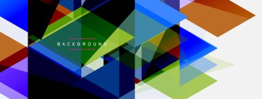 Mozaik üçgenler geometrik arkaplan. Tekno veya iş konsepti, duvar kağıdı, afiş, arkaplan, iniş sayfası deseni