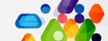 Soyut yuvarlak geometrik şekiller ve daireler. Duvar kağıdı, afiş, arkaplan veya iniş için moda tekno iş şablonu