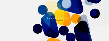 Soyut yuvarlak geometrik şekiller ve daireler. Duvar kağıdı, afiş, arkaplan veya iniş için moda tekno iş şablonu