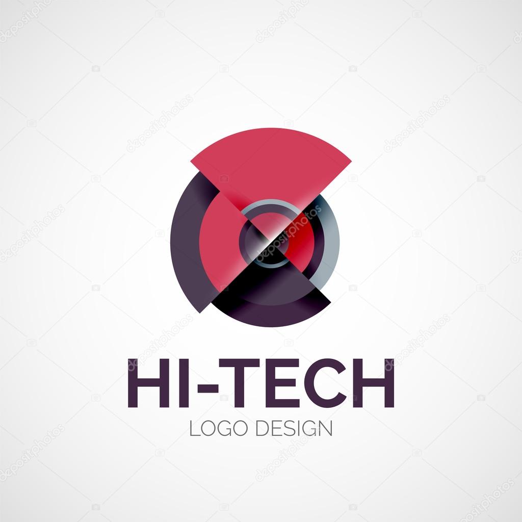 Vector abstract company logo design, business symbol concept, modern line design