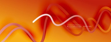 Gölge efektli dalga çizgisi olan soyut gradyan arkaplan. Geometrik bileşim. 3B gölge efektleri ve sıvı eğimleri