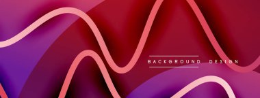 Gölge efektli dalga çizgisi olan soyut gradyan arkaplan. Geometrik bileşim. 3B gölge efektleri ve sıvı eğimleri