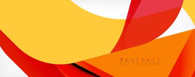 Geometrik soyut arkaplan - beyaz üzerine çok renkli soyut şekiller. Duvar Kağıdı, Sancak, Arkaplan, İniş Sayfası için Vektör İllüstrasyonu