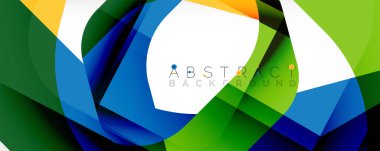 Asgari soyut arkaplan - beyaz üzerine gölge çizgileri ile örtüşen renk şekilleri. Duvar Kağıdı, Sancak, Arkaplan, İniş Sayfası için Vektör İllüstrasyonu