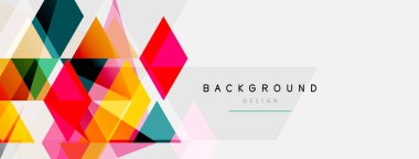 Renkli üçgen bileşimi, geometrik soyut arkaplan. Tekno veya iş konsepti, duvar kağıdı, afiş, arkaplan, iniş sayfası deseni