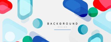 Soyut yuvarlak geometrik şekiller ve daireler. Duvar kağıdı, afiş, arkaplan veya iniş için moda tekno iş şablonu