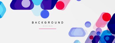 Beyaz üzerine renkli baloncuklar ve yuvarlak geometrik şekiller. Duvar kağıdı, pankart, arkaplan, iniş sayfası için vektör geometrik asgari özet arkaplan