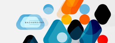 Soyut yuvarlak geometrik şekiller ve daireler. Duvar kağıdı, afiş, arkaplan veya iniş için moda tekno iş şablonu