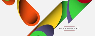 Soyut arkaplan. Minimum geometrik daireler ve koyu gölgeli yuvarlak şekiller. Duvar kağıdı afişi veya arkaplan için moda teknoloji iş şablonu