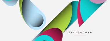 Soyut arkaplan. Minimum geometrik daireler ve koyu gölgeli yuvarlak şekiller. Duvar kağıdı afişi veya arkaplan için moda teknoloji iş şablonu