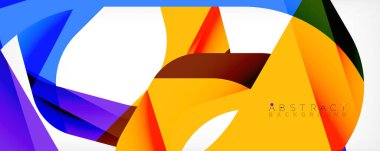 Geometrik soyut arkaplan - beyaz üzerine çok renkli soyut şekiller. Duvar Kağıdı, Sancak, Arkaplan, İniş Sayfası için Vektör İllüstrasyonu