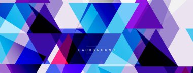 Renkli üçgen bileşimi, geometrik soyut arkaplan. Tekno veya iş konsepti, duvar kağıdı, afiş, arkaplan, iniş sayfası deseni