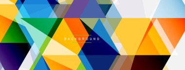 Mozaik üçgenler geometrik arkaplan. Tekno veya iş konsepti, duvar kağıdı, afiş, arkaplan, iniş sayfası deseni