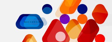 Soyut yuvarlak geometrik şekiller ve daireler. Duvar kağıdı, afiş, arkaplan veya iniş için moda tekno iş şablonu