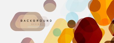 Beyaz üzerine renkli baloncuklar ve yuvarlak geometrik şekiller. Duvar kağıdı, pankart, arkaplan, iniş sayfası için vektör geometrik asgari özet arkaplan