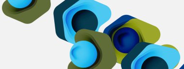 Beyaz arka planda renkli ok şekilleri. Minimum geometrik soyut arkaplan. Duvar kağıdı afişi veya iniş sayfası için vektör illüstrasyonu