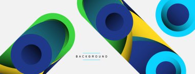 Soyut arkaplan. Minimum geometrik daireler ve koyu gölgeli yuvarlak şekiller. Duvar kağıdı afişi veya arkaplan için moda teknoloji iş şablonu