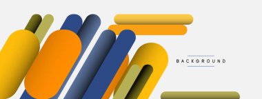 Yuvarlak şekiller ve çizgiler üst üste biniyor. Duvar kağıdı afişi veya iniş sayfası için vektör illüstrasyonu