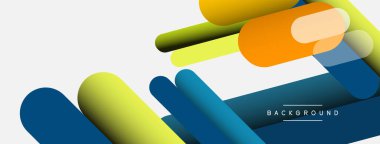 Yuvarlak şekiller ve çizgiler üst üste biniyor. Duvar kağıdı afişi veya iniş sayfası için vektör illüstrasyonu