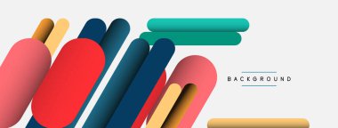 Yuvarlak şekiller ve çizgiler üst üste biniyor. Duvar kağıdı afişi veya iniş sayfası için vektör illüstrasyonu