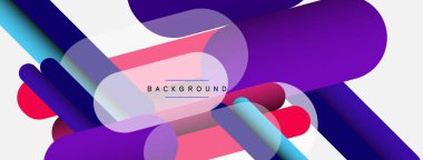 Soyut arkaplan. Yuvarlak şekiller, gri arkaplanda çizgiler. Duvar kağıdı afişi veya iniş sayfası için vektör illüstrasyonu