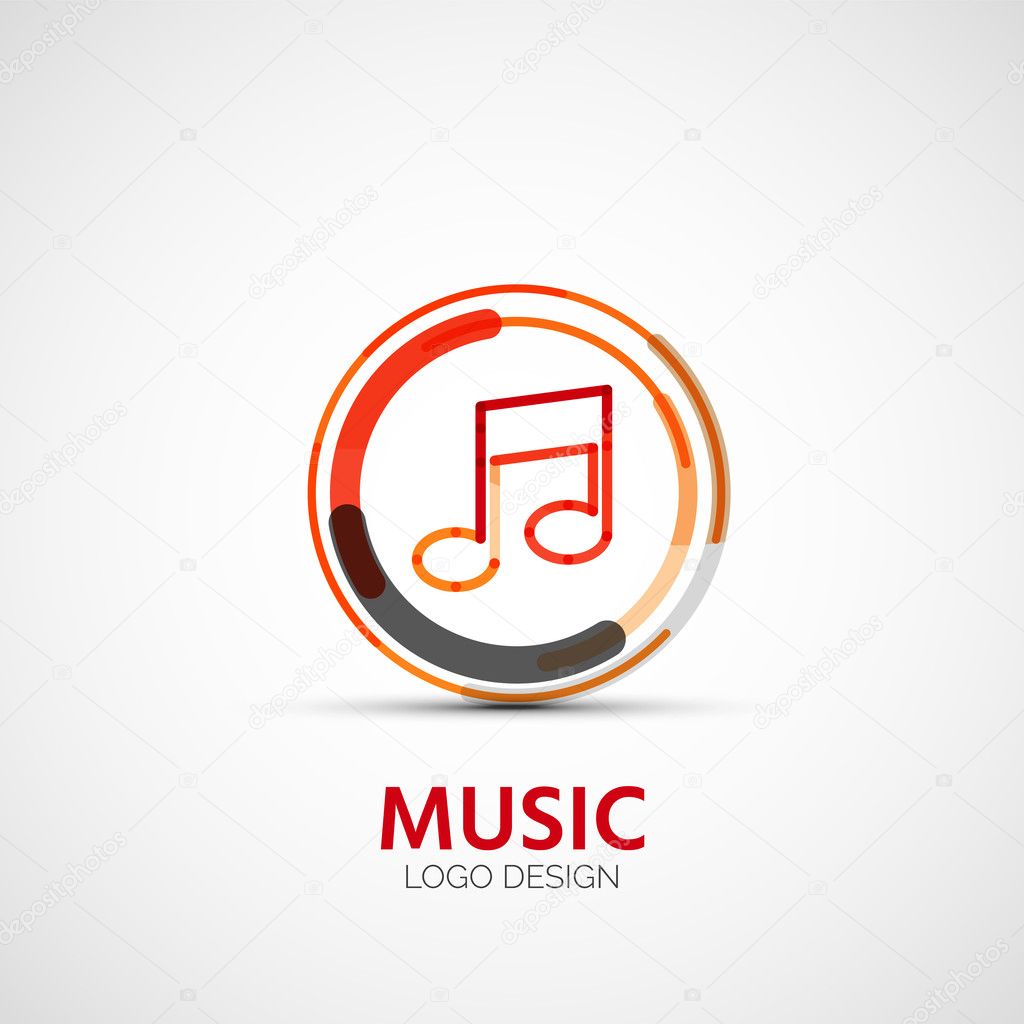 Vector music company logo, business symbol concept