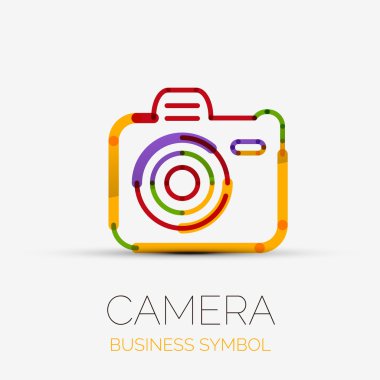 kamera simgesi şirket logosu, iş sembolü kavramı