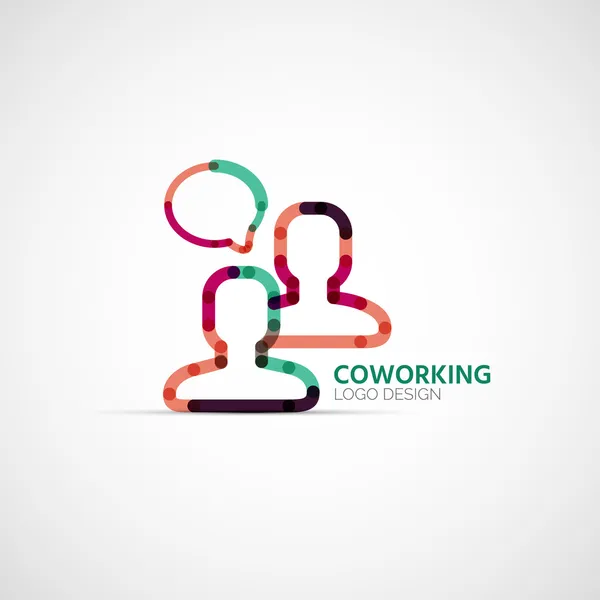 Vector logotipo da empresa co-working, conceito de negócio —  Vetores de Stock