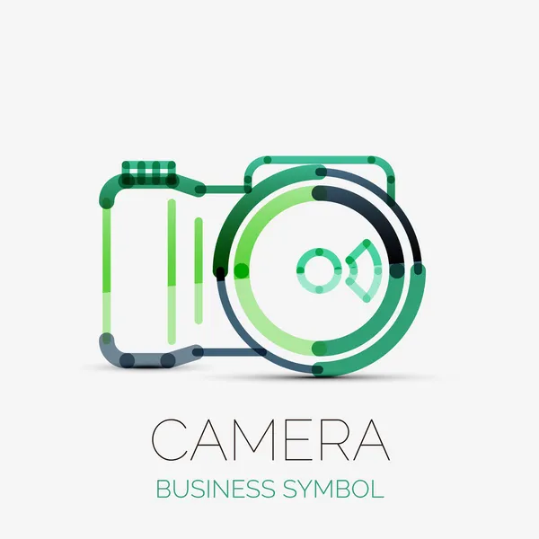 Aparat fotograficzny ikona logo firmy, symbol koncepcji — Wektor stockowy