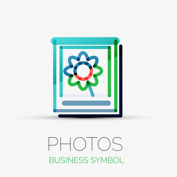 Galeria de fotos ícone logotipo da empresa, conceito de negócio — Vetor de Stock