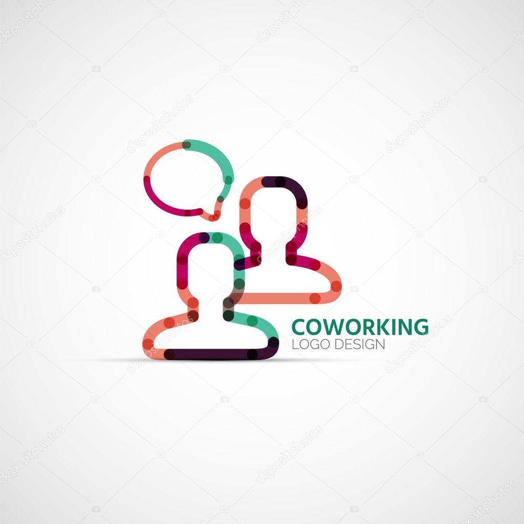 Vector coworking company logo, business concept