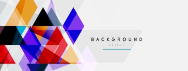 Renkli üçgen bileşimi, geometrik soyut arkaplan. Tekno veya iş konsepti, duvar kağıdı, afiş, arkaplan, iniş sayfası deseni