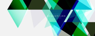 Mozaik üçgenler geometrik arkaplan. Tekno veya iş konsepti, duvar kağıdı, afiş, arkaplan, iniş sayfası deseni