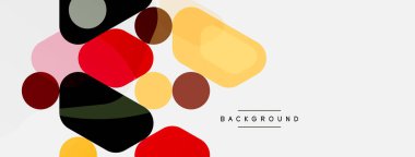 Soyut yuvarlak geometrik şekiller ve daireler. Duvar kağıdı, afiş, arkaplan veya iniş için moda tekno iş şablonu