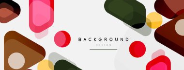 Soyut yuvarlak geometrik şekiller ve daireler. Duvar kağıdı, afiş, arkaplan veya iniş için moda tekno iş şablonu