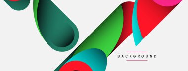 Soyut arkaplan. Minimum geometrik daireler ve koyu gölgeli yuvarlak şekiller. Duvar kağıdı afişi veya arkaplan için moda teknoloji iş şablonu