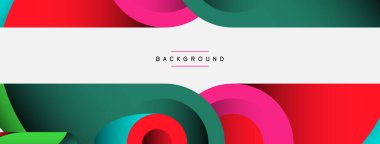 Soyut arkaplan. Minimum geometrik daireler ve koyu gölgeli yuvarlak şekiller. Duvar kağıdı afişi veya arkaplan için moda teknoloji iş şablonu