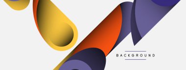 Soyut arkaplan. Minimum geometrik daireler ve koyu gölgeli yuvarlak şekiller. Duvar kağıdı afişi veya arkaplan için moda teknoloji iş şablonu