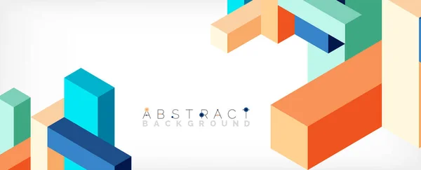 Abstraktní pozadí. 3D kostky, krychlové prvky a bloky. Techno nebo obchodní koncept na tapetu, banner, pozadí, přistávací stránka — Stockový vektor