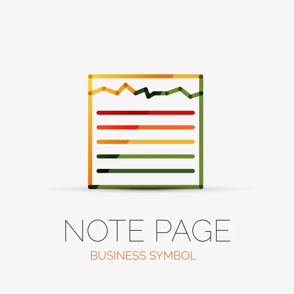 Note page company logo, business concept — Stock Vector