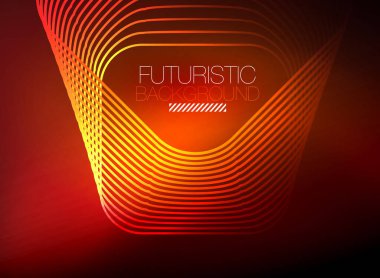 Neon rengi kare çizgileri soyut arkaplan. Parlak sihirli enerji ve hareket konsepti, vektör soyut duvar kağıdı arkaplanı