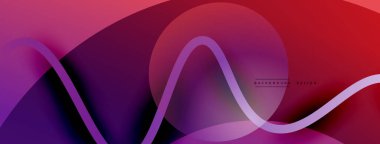 Gölge efektli dalga çizgisi olan soyut gradyan arkaplan. Geometrik bileşim. 3B gölge efektleri ve sıvı eğimleri