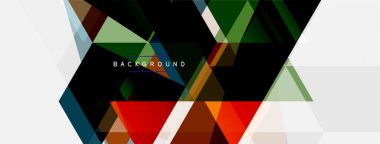 Mozaik üçgenler geometrik arkaplan. Tekno veya iş konsepti, duvar kağıdı, afiş, arkaplan, iniş sayfası deseni