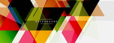 Mozaik üçgenler geometrik arkaplan. Tekno veya iş konsepti, duvar kağıdı, afiş, arkaplan, iniş sayfası deseni