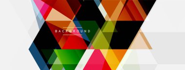 Mozaik üçgenler geometrik arkaplan. Tekno veya iş konsepti, duvar kağıdı, afiş, arkaplan, iniş sayfası deseni