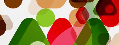 Beyaz üzerine renkli baloncuklar ve yuvarlak geometrik şekiller. Duvar kağıdı, pankart, arkaplan, iniş sayfası için vektör geometrik asgari özet arkaplan